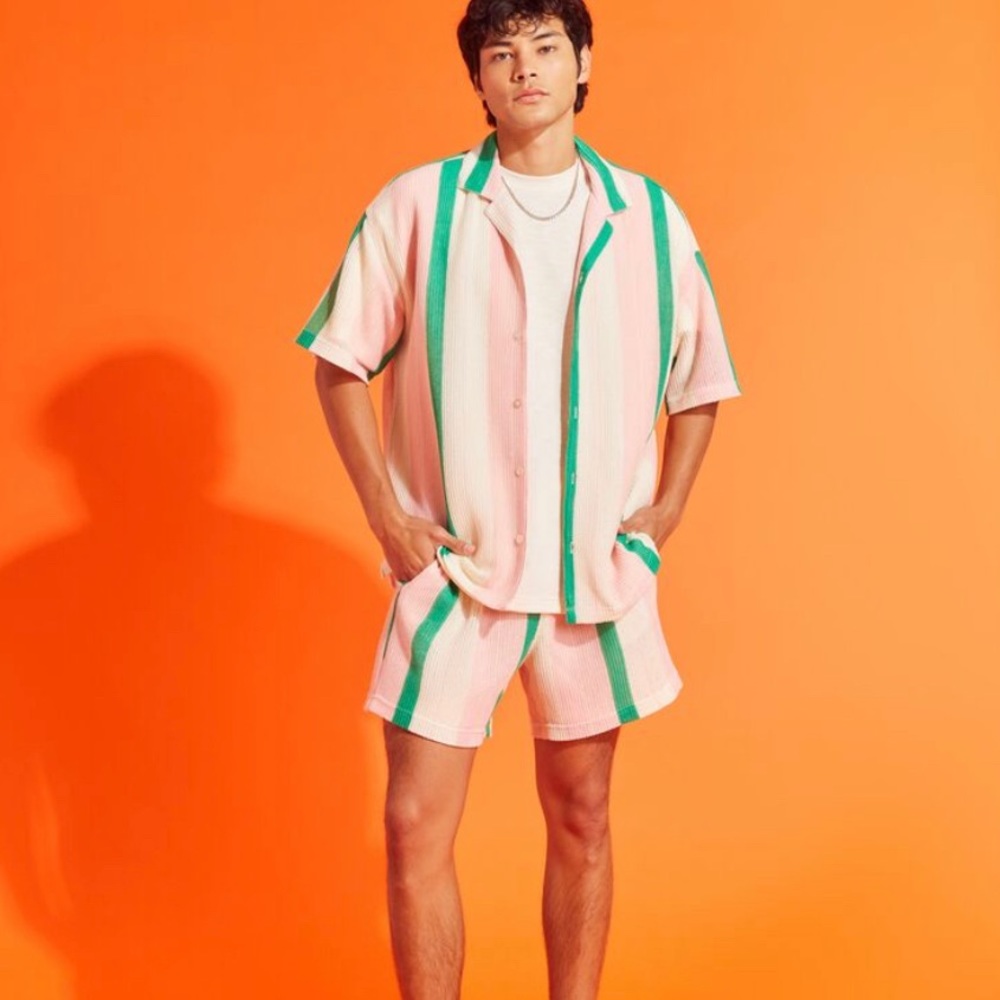 Forever 21 Sold Out Striped Men’s Short Set M